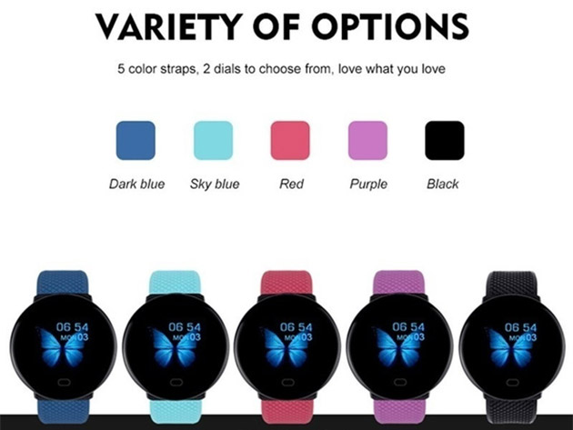 Color Screen Fitness Tracker Smart Watch (Purple)