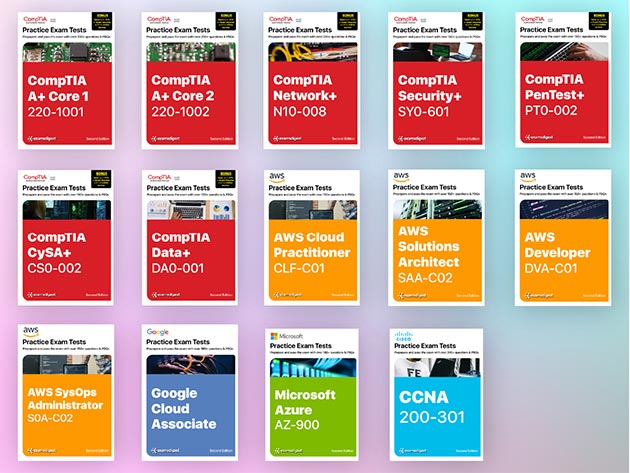 The 2022 CompTIA & AWS Practice Exam E-Book Bundle