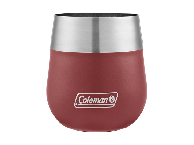 Coleman 2016921 Claret Insulated Stainless Steel Wine Glass, Heritage Red, 13 oz. - Red