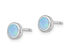 Lab-Created Blue Opal 3mm Solitaire Stud Earrings in Sterling Silver