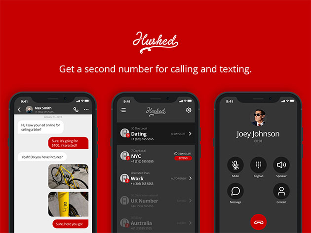 Stack Social Deal for Hushed Private Phone Line: Lifetime Subscription (7,000SMS/1,250mins)