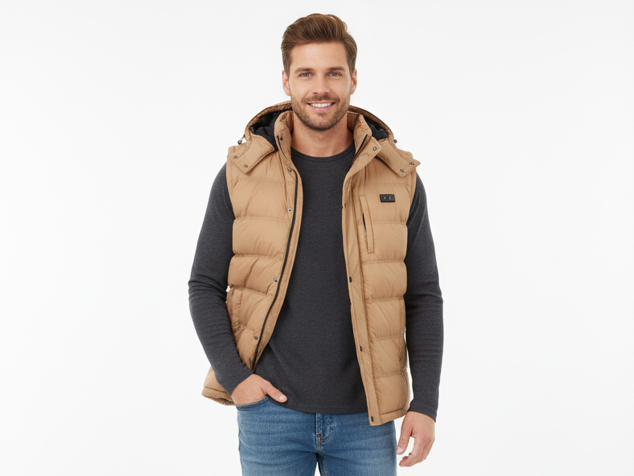 Men's Helios Hybrid Heated Coat with Power Bank (Tan/Small)