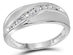 Mens Diamond Wedding Band 1/8 Carat (ctw Color J-K Clarity I2-I3) in 10K White Gold - 12