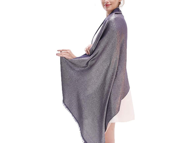 Shimmered Shawl: Two-Toned Elegance (Purple Splendor)