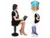 Costway Wobble Chair Height Adjustable Active Learning Stool Sitting Home Office Black - Black