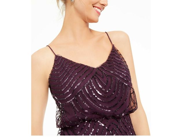 Adrianna Papell popular purple evening dress 6