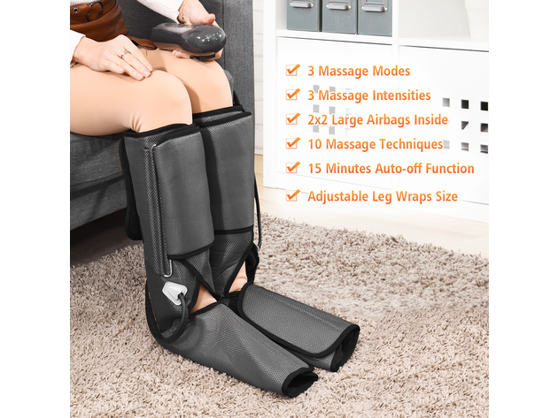 Leg Massager Air Compression For Circulation and Relaxation Foot - Gray