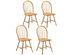Costway 4 PCS Vintage Windsor Dining Side Chair Wood Spindleback Kitchen Natural - natural