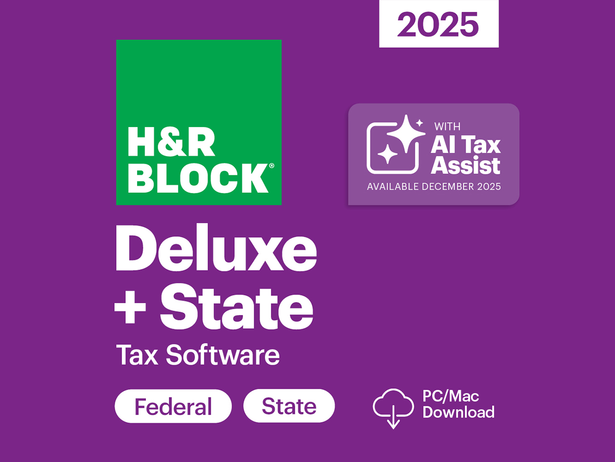 H&R Block Tax Software Deluxe + State 2025 for Windows/Mac  [Online Code]