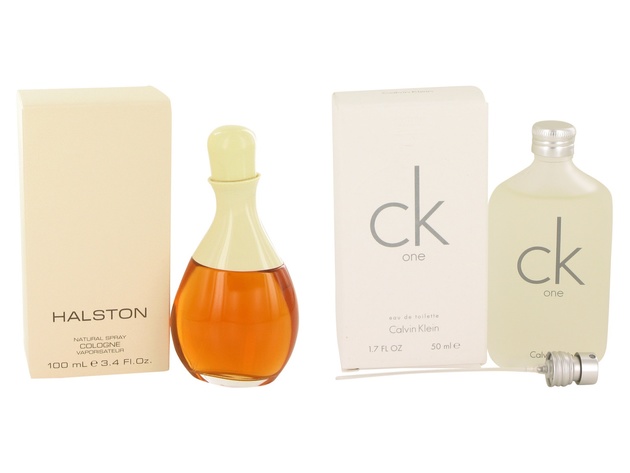 Gift set HALSTON by Halston Cologne Spray 3.4 oz And a bottle of CK ONE Eau De Toilette Pour Spray Unisex 1.7 oz StackSocial