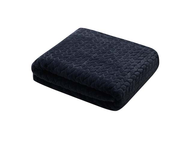 Etched Faux Fur Berber Throw Midnight