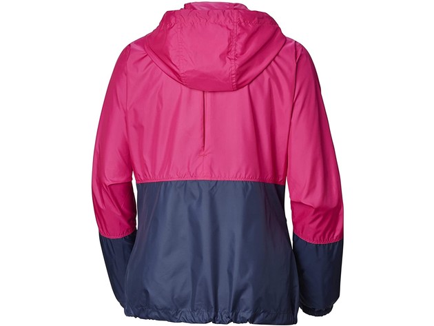 Columbia Women's Flash Forward Windbreaker, Water & Stain Resistant Haute Pink/ Nocturnal Size 1X
