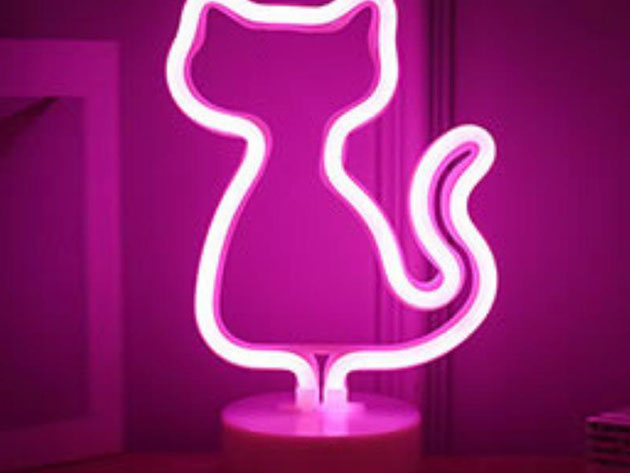 Tropical Nights Neon Deco Lights with Remote Control (Cat)