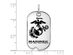 Sterling Silver U.S. Marine Corps Epoxy Dog Tag Pendant