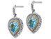 5.75 Carat (ctw) Swiss Blue Topaz Dangle Heart Earrings in Sterling Silver with 14K Gold Accent