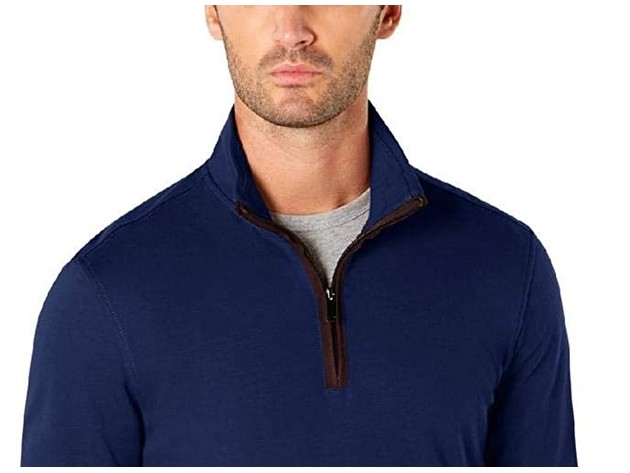 Tasso Elba Men's 1/4-Zip Sweater Blue Size XX-Large