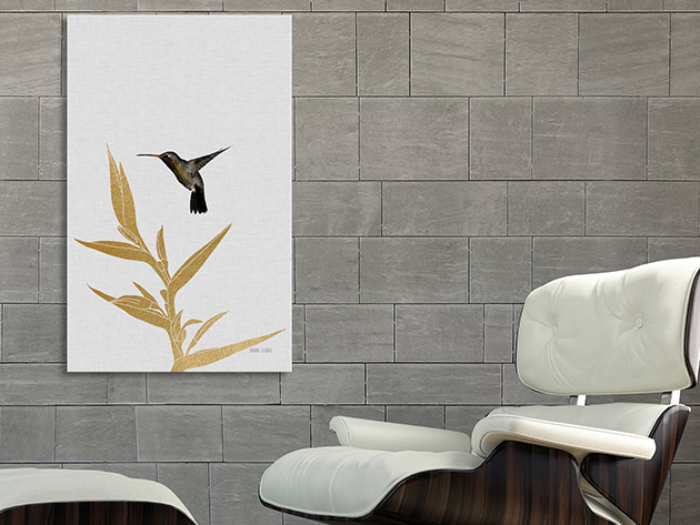 Hummingbird & Flower II Canvas Print (Large/20" x 30")