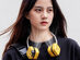 Portable Neck Fan with LED Flashlight (Yellow)