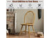 Set of 2 Vintage Windsor Dining Side Chair Wood Spindleback Kitchen Room Natural - natural