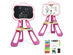 Costway 4 in 1 Kids Art Easel Magnetic Double Sided Chalkboard Whiteboard w/ Accessories - Pink