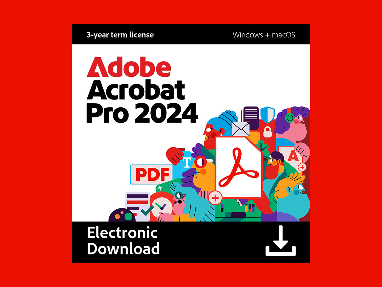 Adobe Acrobat 2024 Pro PDF Software for Mac & Windows: 3-Yr License [Digital Code] - U.S. Only