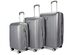 3-Piece Snakeskin Expandable Luggage Set (Silver)