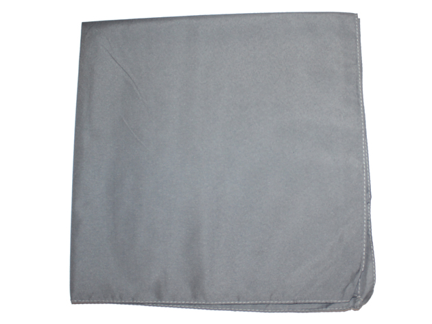 Solid 100% Polyester Unisex Bandana - Grey