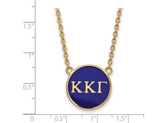 14K Plated Silver Kappa Kappa Gamma Large Enamel Necklace