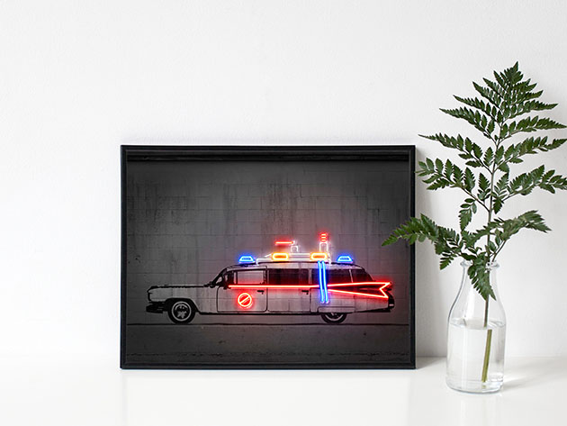Octavian Mielu 16x12 Neon Illusion Wall Art (Ghost Car)