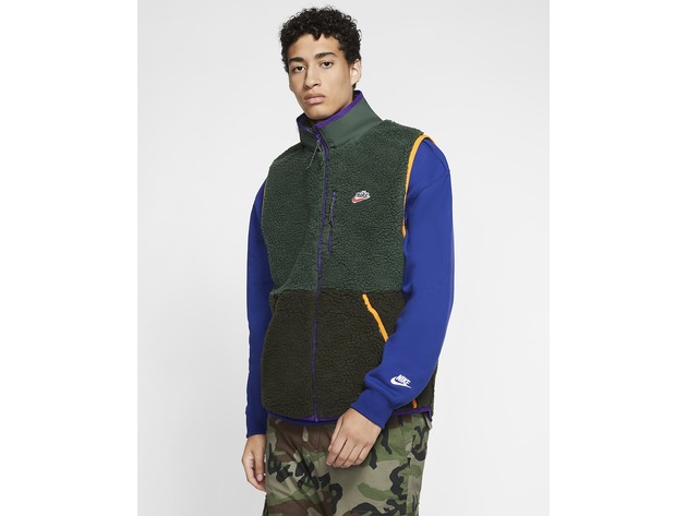 Nike Men's Sherpa Fleece Vest Green Size Small StackSocial