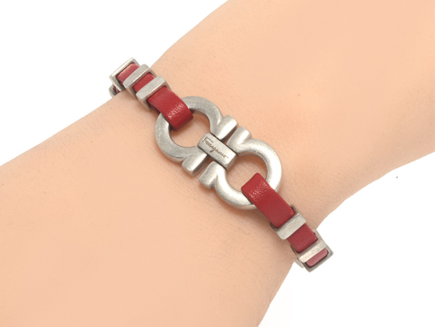 gancini leather bracelet