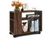 Costway 3-tier Side Table W/Storage Shelf W/Wheels Space-saving Industrial Nightstand - Brown