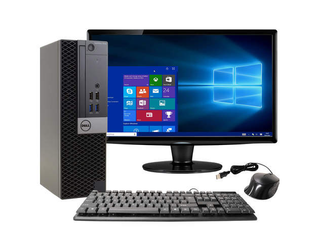 Dell OptiPlex 7040 Desktop Computer PC, 3.20 GHz Intel i7 Quad Core Gen 6, 16GB DDR4 RAM, 500GB SATA Hard Drive, Windows 10 Professional 64 bit, BRAND NEW 24” Screen (Renewed)
