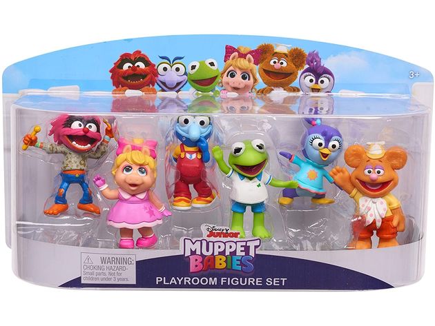 Disney Junior Muppets Babies Playroom Highly Detailed Figure Set, 6 Piece, Multicolor