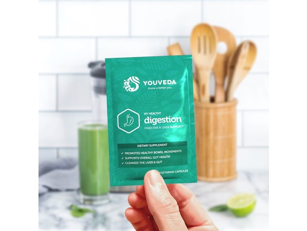 YouVeda - My Healthy Digestion Kit - Digestive and Liver Support Herbal Supplement - Ayurvedic and Vegan Friendly - 30 Days Supply