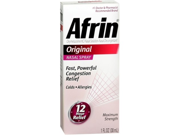 Afrin Original Maximum Strength 12 Hour Fast and Powerful Nasal Congestion Relief Spray, 1 Oz.