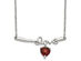 1.30 Carat (ctw) Garnet Love Necklace in Sterling Silver