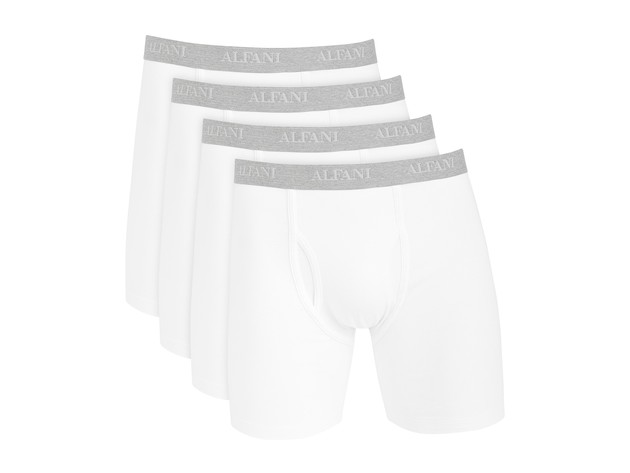Alfani Men's 4-Pk. Stretch Boxer Briefs White Size Medium