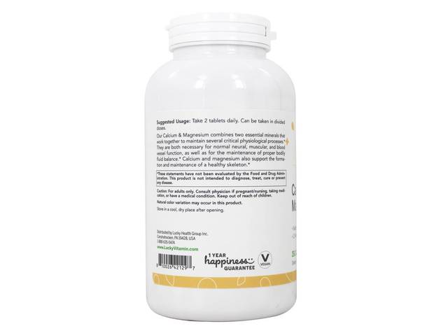 LuckyVitamin - Calcium & Magnesium Bone Health Support - 250 Tablets