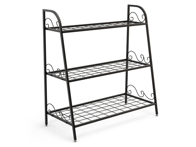 Costway 3-tier Metal Plant Stand Shelf Flower Pot Holder Display Rack Shoe  Organizer