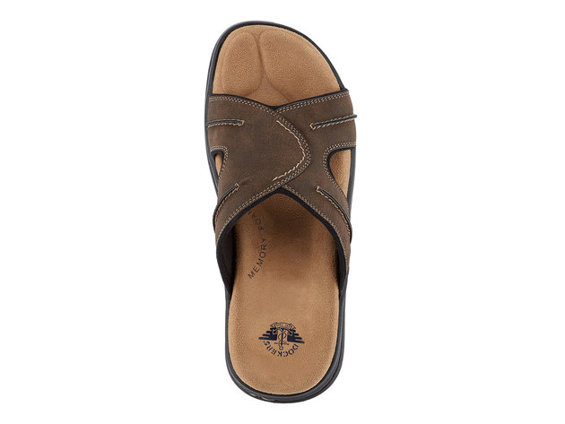 Dockers Mens Sunland Casual Slide Sandal Shoe - 14 M Dark Brown