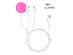 3-in-1 Apple Watch, AirPods & iPhone Charging Cable (White & Pink/2-Pack)