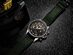 Stührling Ace Aviator Chronograph & Tachymeter Quartz 45mm Watch (Green Calf)