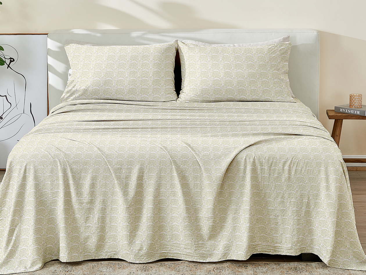 3-Piece Floral Print Microfiber Sheet Set (Grove Green/Twin)