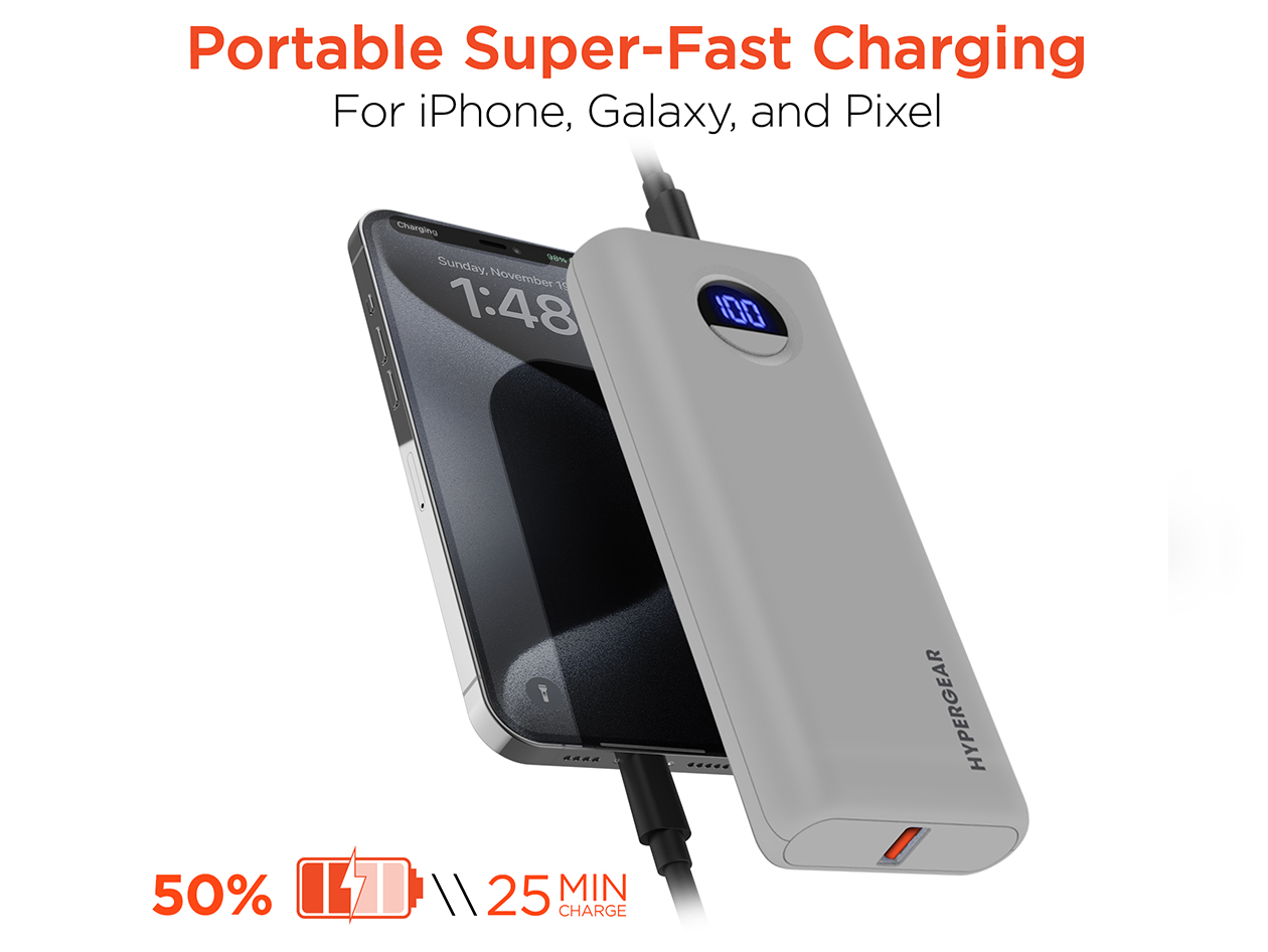 HyperGear Power Pack Pro+ Fast Charge 20,000mAh Power Bank with 35W USB-C PD/PPS