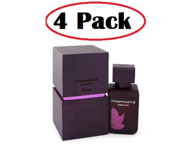 4 Pack of Rasasi La Yuqawam Orchid Prairie by Rasasi Eau De Parfum Spray 2.5 oz