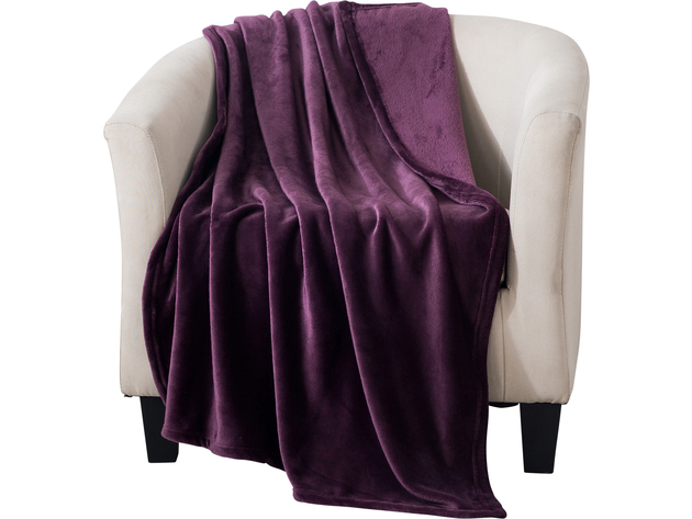 Style Basics Silky Soft Thick Plush Large 55"x40" Pet Blanket - Purple