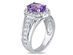 2.20 Carat (ctw) Amethyst Ring with Lab Created White Sapphires in Sterling Silver - 9