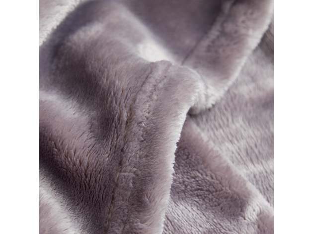 500 Series Solid Ultra Plush Blanket Silver Mauve King