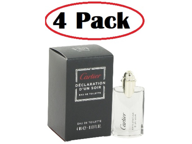 4 Pack of Declaration D'un Soir by Cartier Mini EDT .13 oz